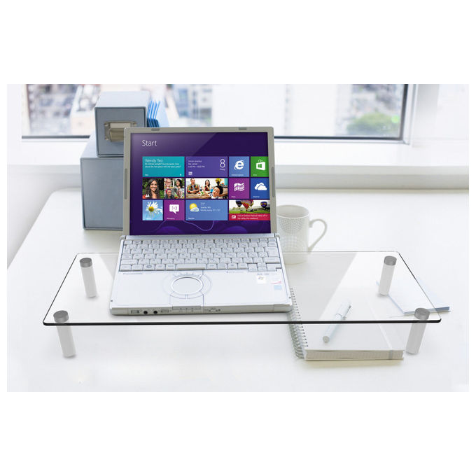 Digitus Rialzo Universale per Monitor 13''-32'' in Vetro Ergonomico per Scrivania 20kg
