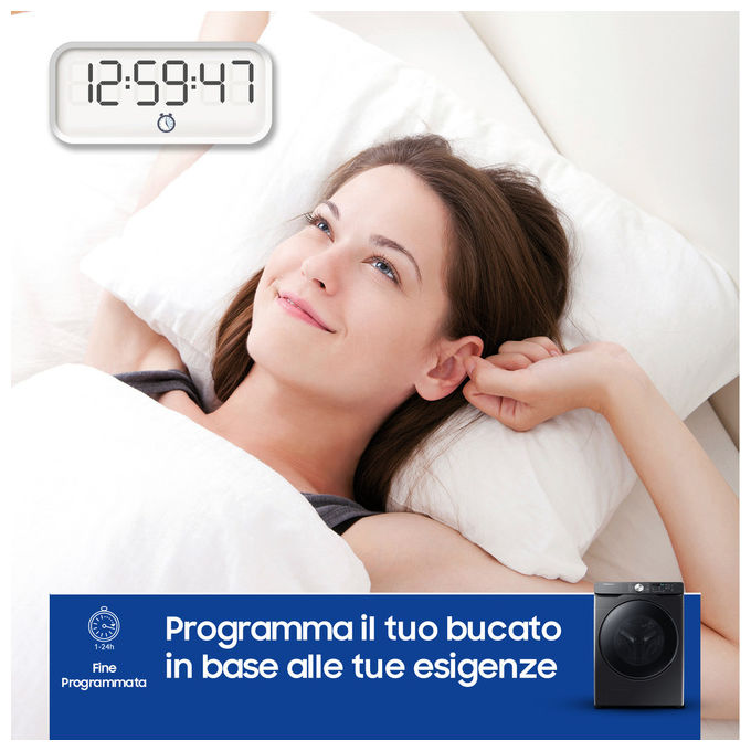 Samsung WF18T8000GV - Lavatrice a carica frontale 18 kg, 1100 rpm, Classe C, Ecobubble, Vapore Igienizzante, Wi-Fi, (98x69x80 cm), Nero