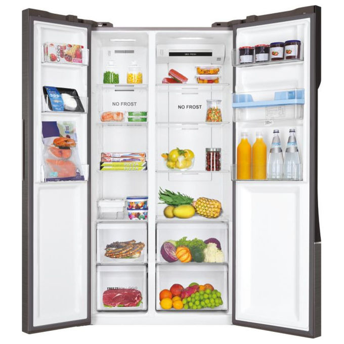 Haier HSR3918EWPG SBS 90 Serie 3 Frigorifero Americano 521 L 177 cm Classe E 38 dB No Frost Dispenser Acqua colore Argento