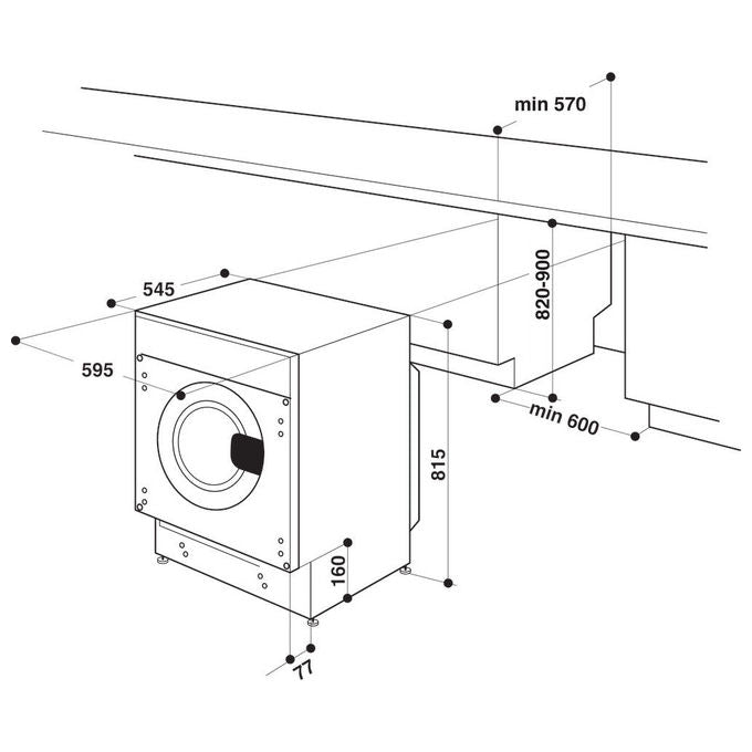 Hotpoint BI WMHG 71483 EU N Lavatrice Carica Frontale da Incasso Partenza Differata Classe energetica D (A+++) Capacita' di carico 7 Kg Centrifuga 1400 Giri-min Motore Inverter Woolmark Green