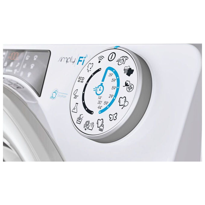 Candy RO14104DWME-1-S - Lavatrice a carica frontale 10 kg, 1400 rpm, Classe A, Vapore, Wi-Fi, (85x60x58 cm), Bianco