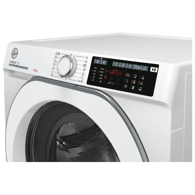 Hoover H-WASH 500 HW 49AMC-1-S  Lavatrice a carica frontale 9 Kg classe A 1400 giri motore Eco-Power programma Auto Care funzione Scan to Care Bianco 60x54x85otore Inverter Eco-Power