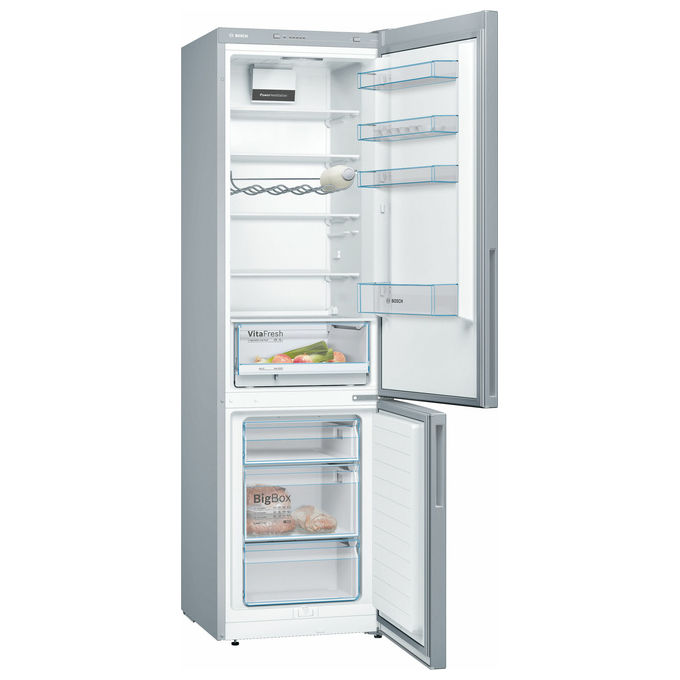 Bosch KGV39VLEAS Serie 4 Frigorifero Combinato 343 L 201 cm Classe E 39 dB Low Frost VitaFresh colore Acciaio Inox