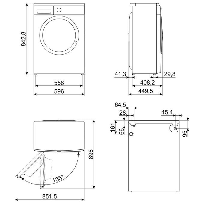 Smeg Lavatrice LBW62PCIT 6kg Caricamento Frontale 1200 Giri Classe D Bianco