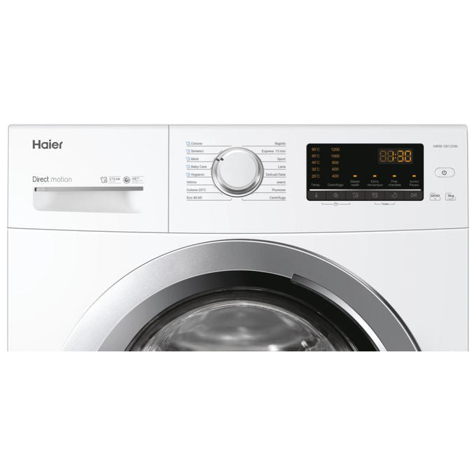 Haier HW90-B1230 Lavatrice Carica Frontale Partenza Differita Classe energetica A+++ Capacita' di carico 9 Kg Centrifuga 1200 giri Motore Direct Motion