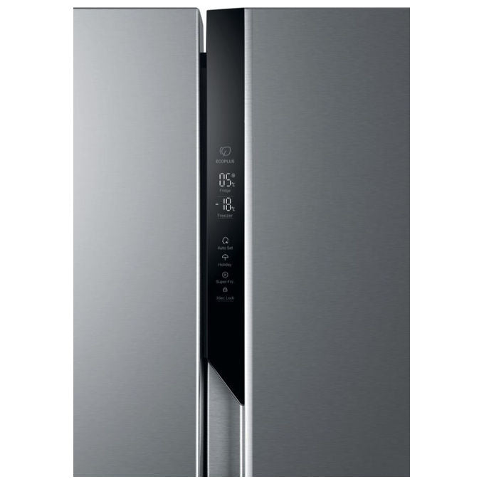 Haier HSR3918ENPG Serie 3 Frigorifero Side by Side 528 L 177 cm Classe E 38 dB No Frost Inverter Multi Air Flow colore Argento
