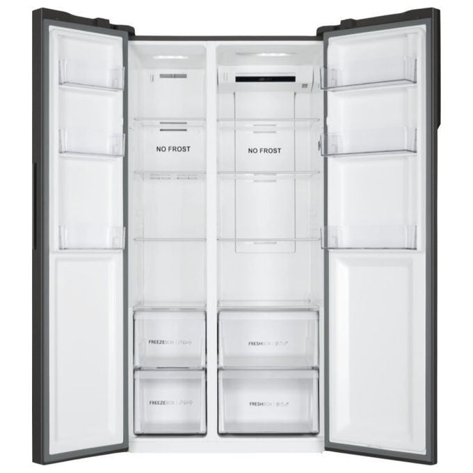 Haier HSR3918ENPB Serie 3 Frigorifero Side by Side 528 L 177,5 cm Classe E 38 dB No Frost Multi Air Flow colore Nero