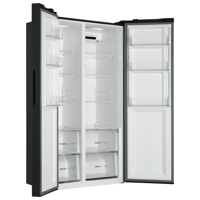 Haier HSR3918ENPB Serie 3 Frigorifero Side by Side 528 L 177,5 cm Classe E 38 dB No Frost Multi Air Flow colore Nero