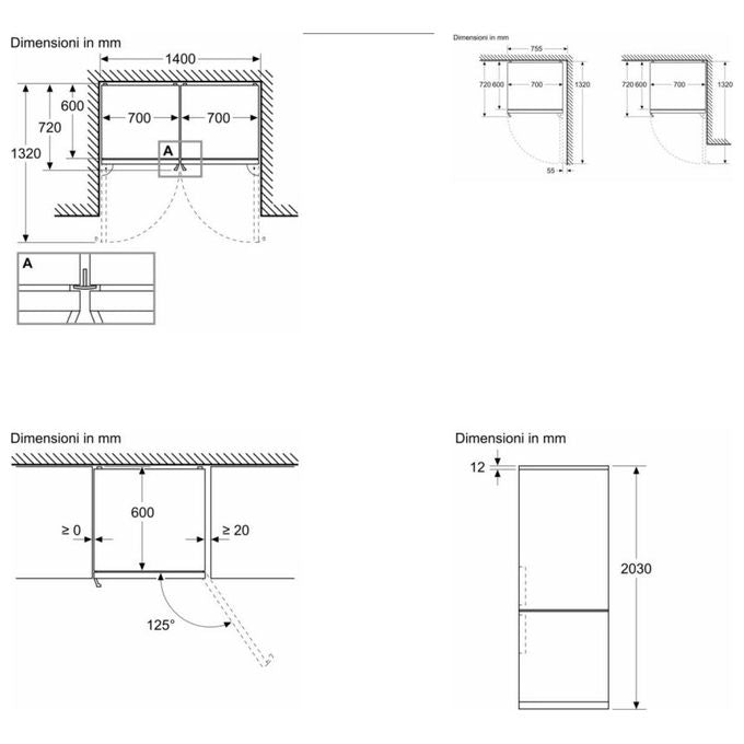 Bosch KGN49AICT Serie 6 Frigorifero Combinato 440 L 203 cm Classe C 35 dB No Frost VitaFresh colore Acciaio Inox