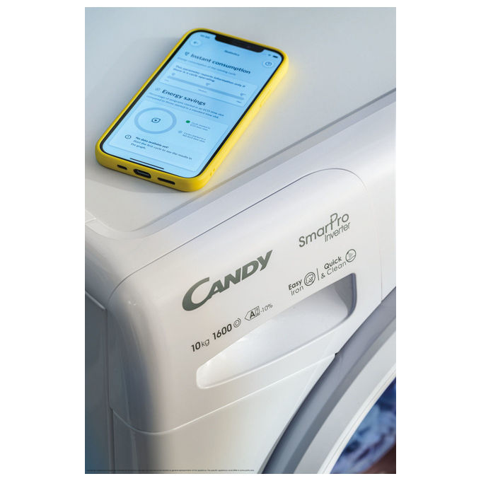 Candy CO4104TWM1S Smart Pro Inverter Lavatrice Carica Frontale 10 Kg 1400 rpm Classe A Wi-Fi Bluetooth (85x60x58 cm) colore Bianco