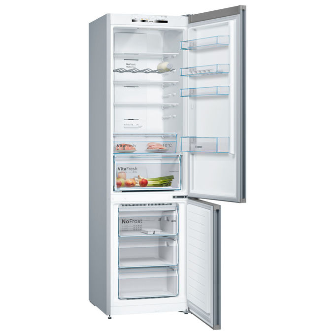 Bosch KGN392LDC Serie 4 Frigorifero Combinato 368 L 203 cm Classe D 36 dB No Frost Multi-Airflow (203x60x66 cm) colore Acciaio Inox