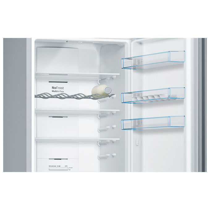 Bosch KGN392LDC Serie 4 Frigorifero Combinato 368 L 203 cm Classe D 36 dB No Frost Multi-Airflow (203x60x66 cm) colore Acciaio Inox