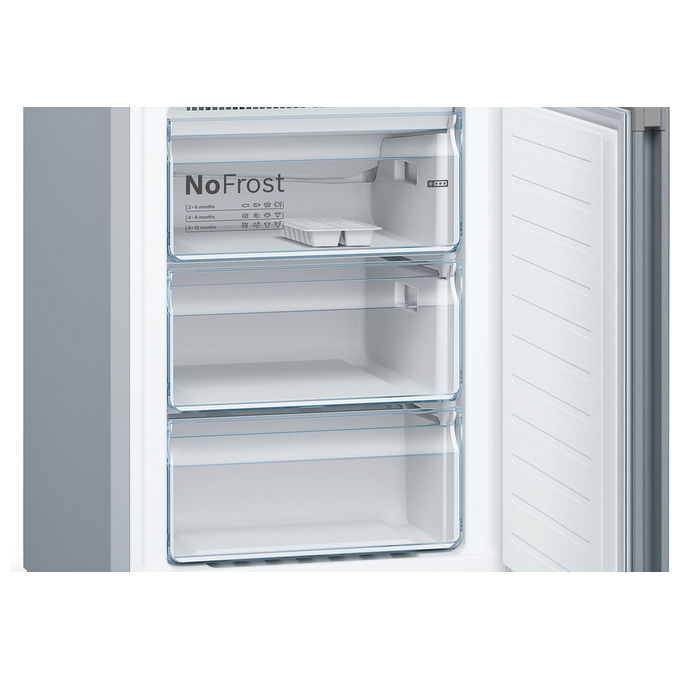 Bosch KGN392LDC Serie 4 Frigorifero Combinato 368 L 203 cm Classe D 36 dB No Frost Multi-Airflow (203x60x66 cm) colore Acciaio Inox