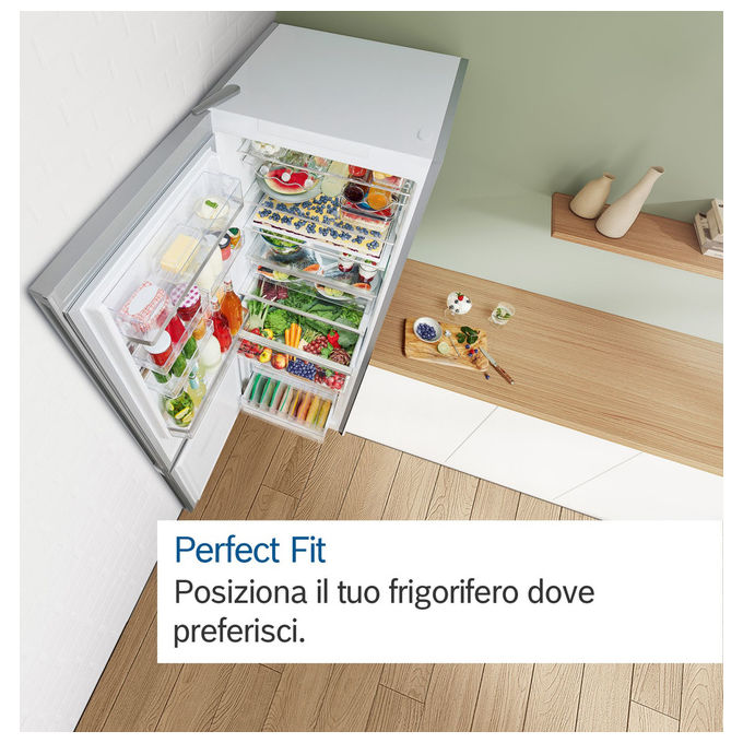 Bosch KGN392LDC Serie 4 Frigorifero Combinato 368 L 203 cm Classe D 36 dB No Frost Multi-Airflow (203x60x66 cm) colore Acciaio Inox