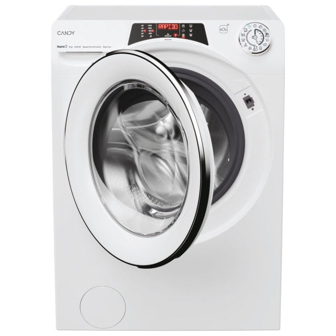 Candy RO1486DWMCT-1-S RapidÓ Lavatrice Carica Frontale 8 Kg 1400 rpm Classe A Inverter Vapore Wi-Fi (85x60x53 cm) colore Bianco