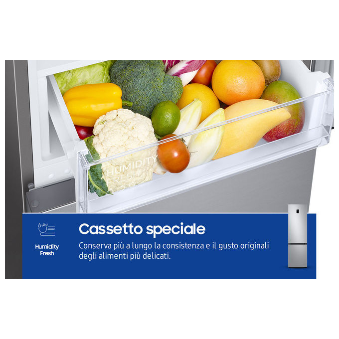 Samsung RB38C672CSA EcoFlex AI Frigorifero Combinato 390 L 203 cm Classe C 35 dB Total No Frost Wi-Fi colore Silver Inox