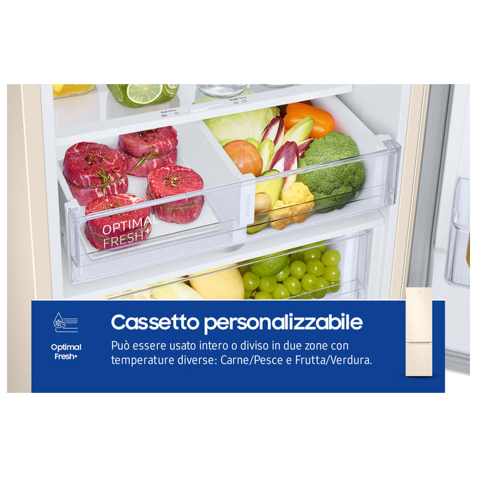 Samsung RB38C603DEL EcoFlex AI Frigorifero Combinato 390 L 203 cm Classe D 35 dB Total No Frost Wi-Fi SpaceMax colore Sabbia