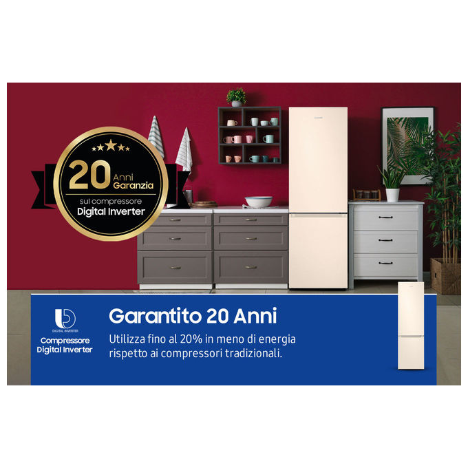 Samsung RB38C603DEL EcoFlex AI Frigorifero Combinato 390 L 203 cm Classe D 35 dB Total No Frost Wi-Fi SpaceMax colore Sabbia