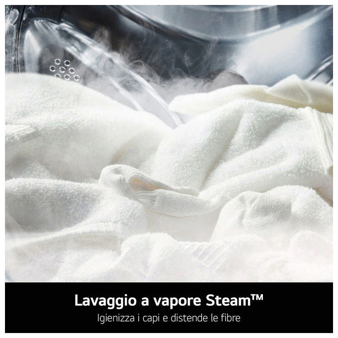 LG F2R3S09NSWB Lavatrice 9Kg AI DD Classe Energetica A-10% 1200 Giri Vapore AI Wash