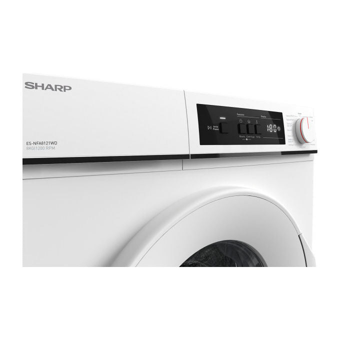 Sharp ES-NFA8121WD Lavatrice a carica frontale 8 Kg Classe D 1200 giri Oblo' grande Bianco 845x597x527