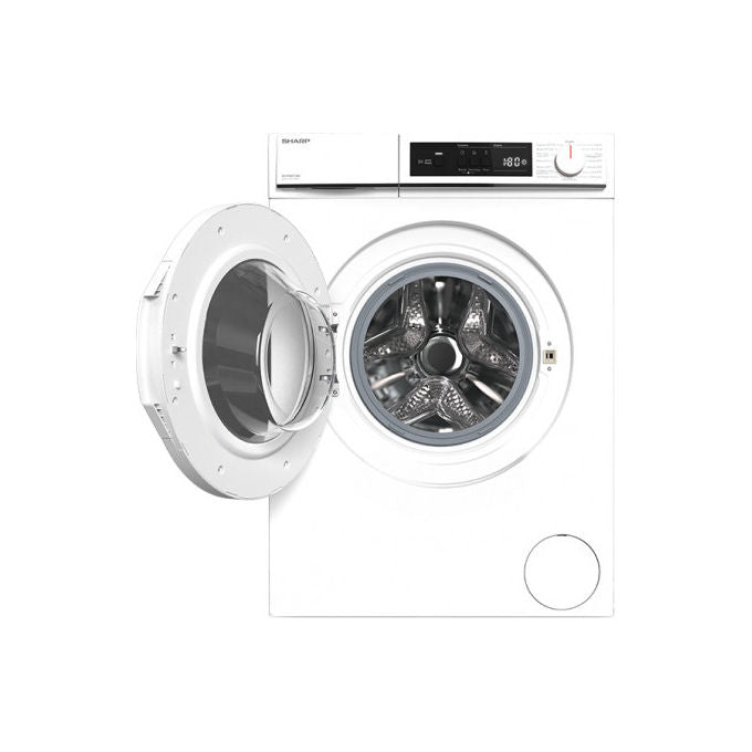 Sharp ES-NFA8121WD Lavatrice a carica frontale 8 Kg Classe D 1200 giri Oblo' grande Bianco 845x597x527