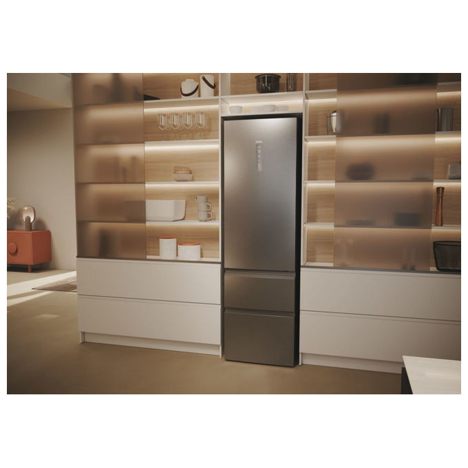 Haier HTW5620DNMG 3D 60 Serie 5 Frigorifero Combinato 414 L 205 cm Classe D 35 dB No Frost Wi-Fi colore Argento