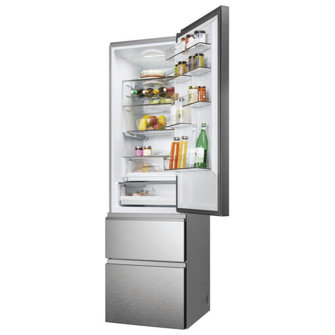 Haier HTW5620DNMG 3D 60 Serie 5 Frigorifero Combinato 414 L 205 cm Classe D 35 dB No Frost Wi-Fi colore Argento