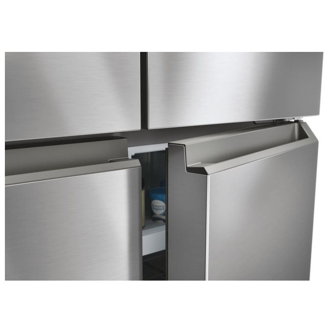 Haier HCR3818EWMM Cube 83 Frigorifero 4 Porte 463 L 181 cm Classe E 35 dB No Frost Dispenser Acqua colore Platino