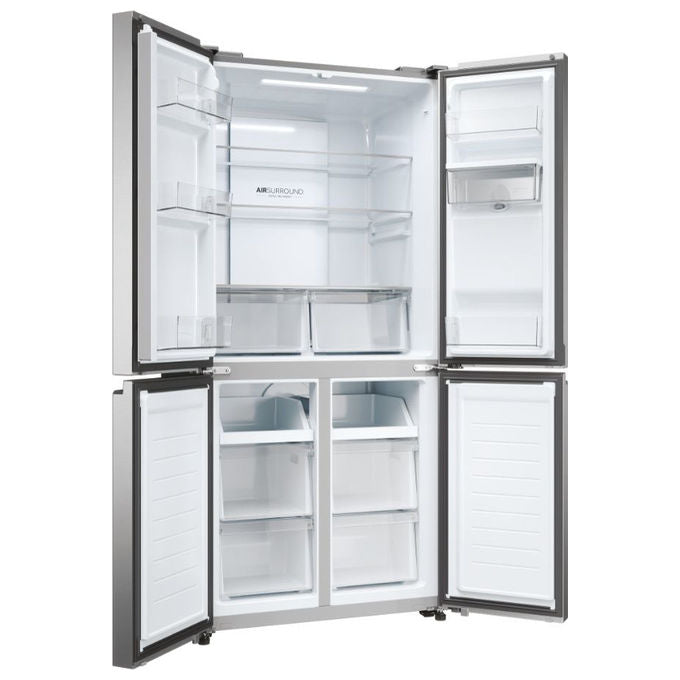 Haier HCR3818EWMM Cube 83 Frigorifero 4 Porte 463 L 181 cm Classe E 35 dB No Frost Dispenser Acqua colore Platino