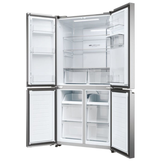 Haier HCR3818EWMM Cube 83 Frigorifero 4 Porte 463 L 181 cm Classe E 35 dB No Frost Dispenser Acqua colore Platino