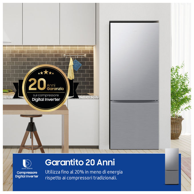 Samsung RB53DG706CS9 Frigorifero Combinato 538 L 203 cm Classe C 35 dB Total No Frost Twin Cooling Plus WiFi colore Metallico Acciaio Inossidabile