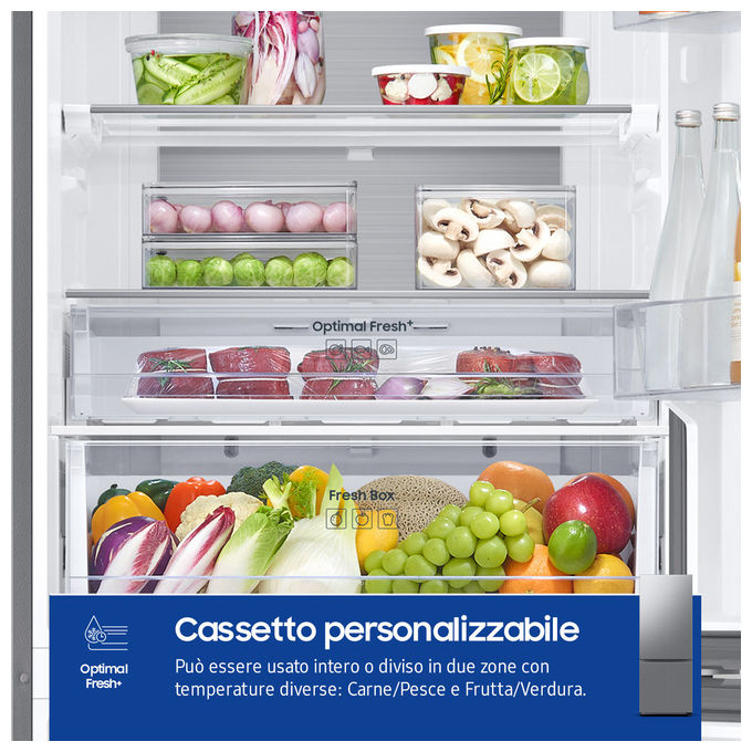 Samsung RB53DG706CS9 Frigorifero Combinato 538 L 203 cm Classe C 35 dB Total No Frost Twin Cooling Plus WiFi colore Metallico Acciaio Inossidabile