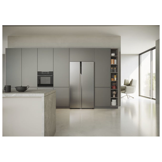 Haier HSR5918DNMP Serie 5 Frigorifero Side by Side 528 L 177,5 cm Classe D 38 dB Total No Frost Multi Airflow colore Platinum Inox
