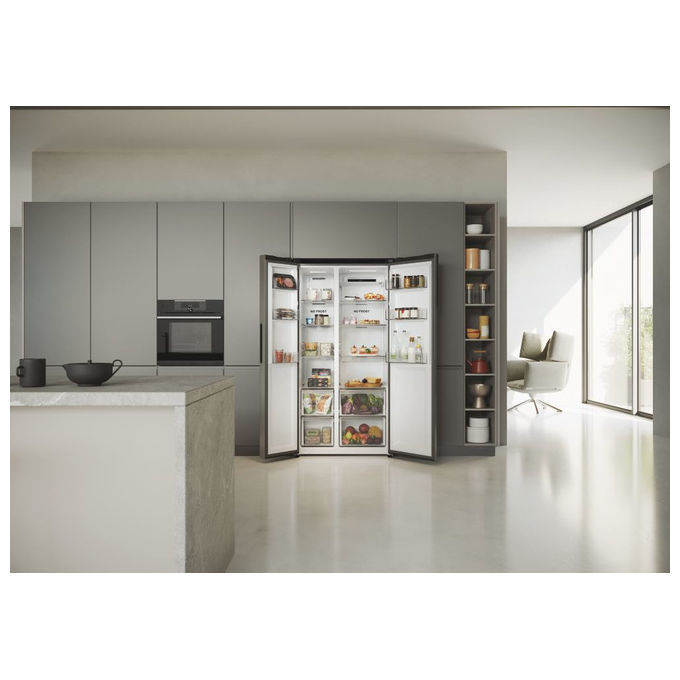 Haier HSR5918DNMP Serie 5 Frigorifero Side by Side 528 L 177,5 cm Classe D 38 dB Total No Frost Multi Airflow colore Platinum Inox