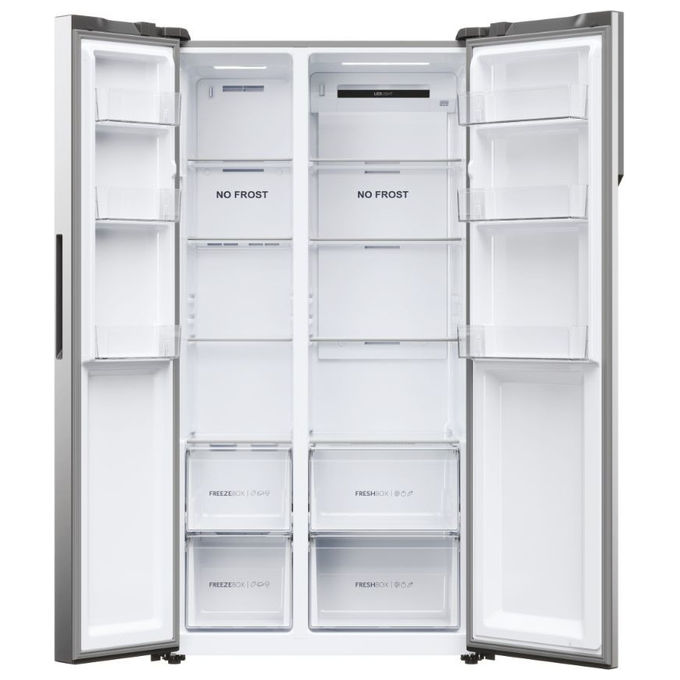 Haier HSR5918DNMP Serie 5 Frigorifero Side by Side 528 L 177,5 cm Classe D 38 dB Total No Frost Multi Airflow colore Platinum Inox
