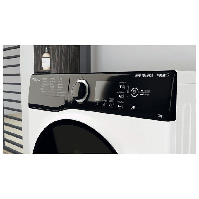 Whirlpool WSB 725 D IT Lavatrice Slim 7 Kg 1200 rpm Classe B Inverter Igiene Vapore 16 Programmi (85x59,5x43,5 cm) colore Bianco