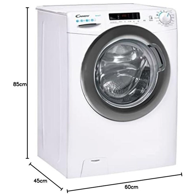 Candy CSS41272DWSE-11 - Lavatrice Slim a carica frontale 7 kg, 1200 rpm, Classe C, NFC, Vapore, (85x60x45 cm), Bianco