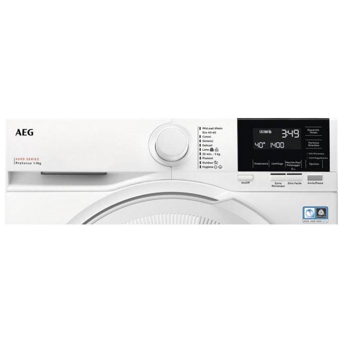 AEG LR6G94OW Serie 6000 ProSense Lavatrice Carica Frontale 9 Kg 1400 rpm Classe A Inverter 76 dB (85x60x64 cm) colore Bianco