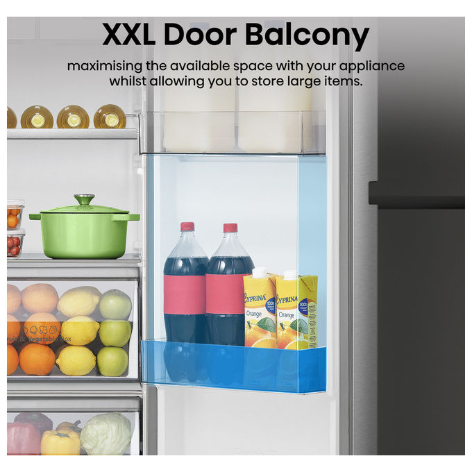 Hisense RS818N4TIE Frigorifero Side by Side 632 L 179 cm Classe E 38 dB Total No Frost WiFi Dispenser Acqua e Ghiaccio colore Acciaio Inox