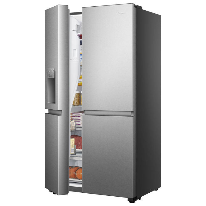 Hisense RS818N4TIE Frigorifero Side by Side 632 L 179 cm Classe E 38 dB Total No Frost WiFi Dispenser Acqua e Ghiaccio colore Acciaio Inox
