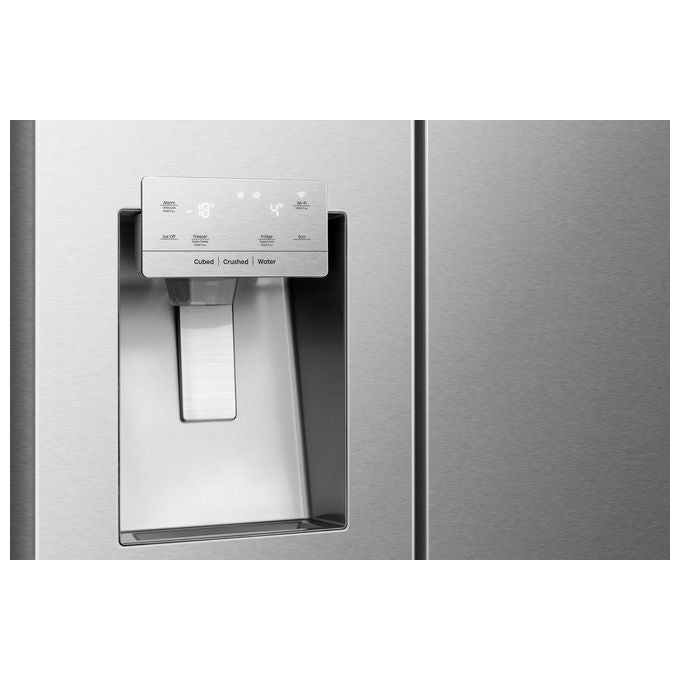 Hisense RS818N4TIE Frigorifero Side by Side 632 L 179 cm Classe E 38 dB Total No Frost WiFi Dispenser Acqua e Ghiaccio colore Acciaio Inox