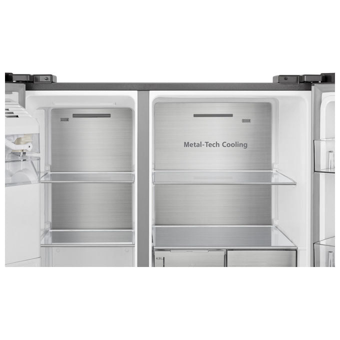 Hisense RS818N4TIE Frigorifero Side by Side 632 L 179 cm Classe E 38 dB Total No Frost WiFi Dispenser Acqua e Ghiaccio colore Acciaio Inox
