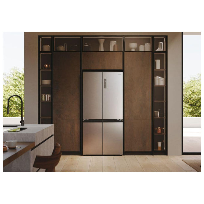 Haier HCR3818ENMM Cube 83 Serie 3 Frigorifero Multidoor 467 L 181 cm Classe E 35 dB Total No Frost 4 Porte colore Platino Inox