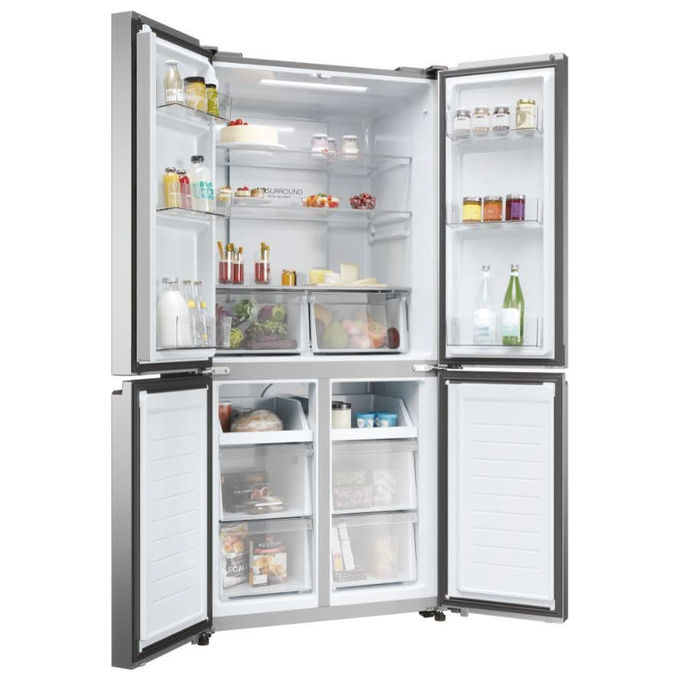 Haier HCR3818ENMM Cube 83 Serie 3 Frigorifero Multidoor 467 L 181 cm Classe E 35 dB Total No Frost 4 Porte colore Platino Inox