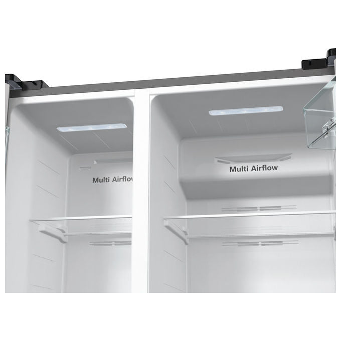Hisense RS711N4ACE Frigorifero Side by Side 550 L 178,6 cm Classe E 38 dB Total No Frost Inverter (178,6x91x64,3 cm) colore Inox