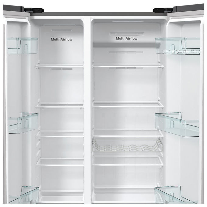 Hisense RS711N4ACE Frigorifero Side by Side 550 L 178,6 cm Classe E 38 dB Total No Frost Inverter (178,6x91x64,3 cm) colore Inox