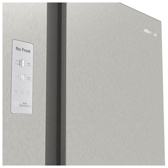 Hisense RS711N4ACE Frigorifero Side by Side 550 L 178,6 cm Classe E 38 dB Total No Frost Inverter (178,6x91x64,3 cm) colore Inox