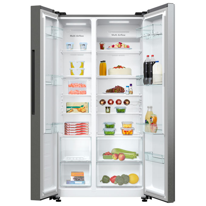 Hisense RS711N4ACE Frigorifero Side by Side 550 L 178,6 cm Classe E 38 dB Total No Frost Inverter (178,6x91x64,3 cm) colore Inox
