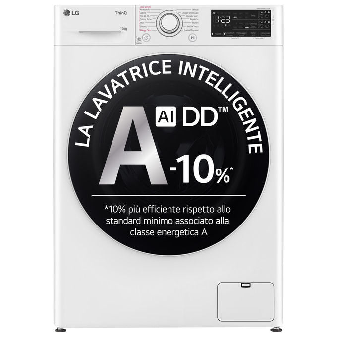 LG F4R3710NSWW Lavatrice 10kg AI DD Classe Energetica A-1400 Giri Autodosaggio Wi-Fi