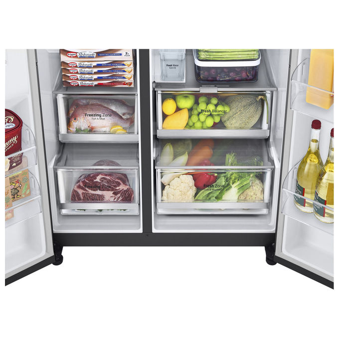 LG GSGV81EPLL InstaView Frigorifero Side by Side 635 L 179 cm Classe E 36 dB Total No Frost Wi-Fi Dispenser colore Nero